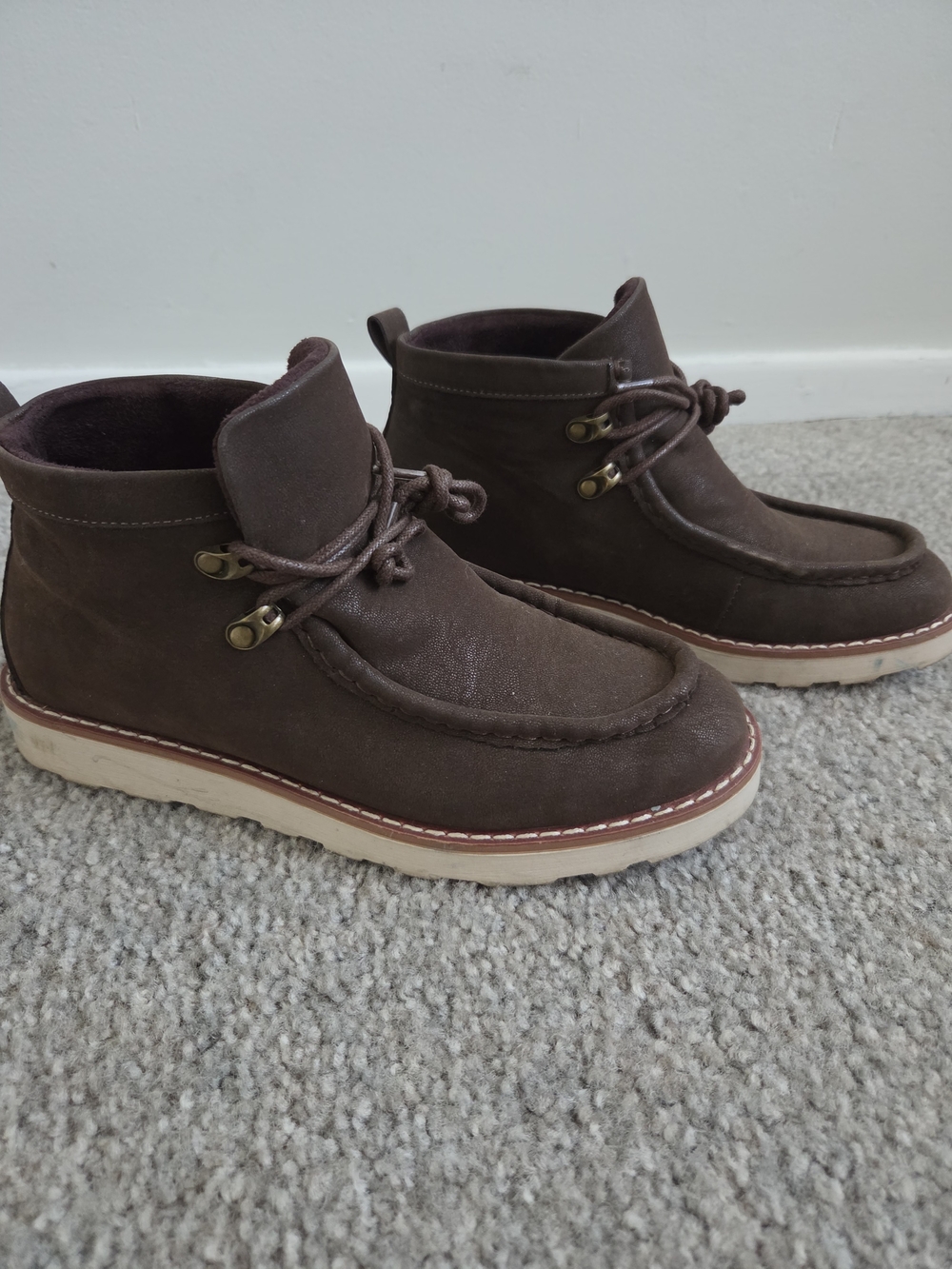 Women's Brown Moc Toe Chukka Boots